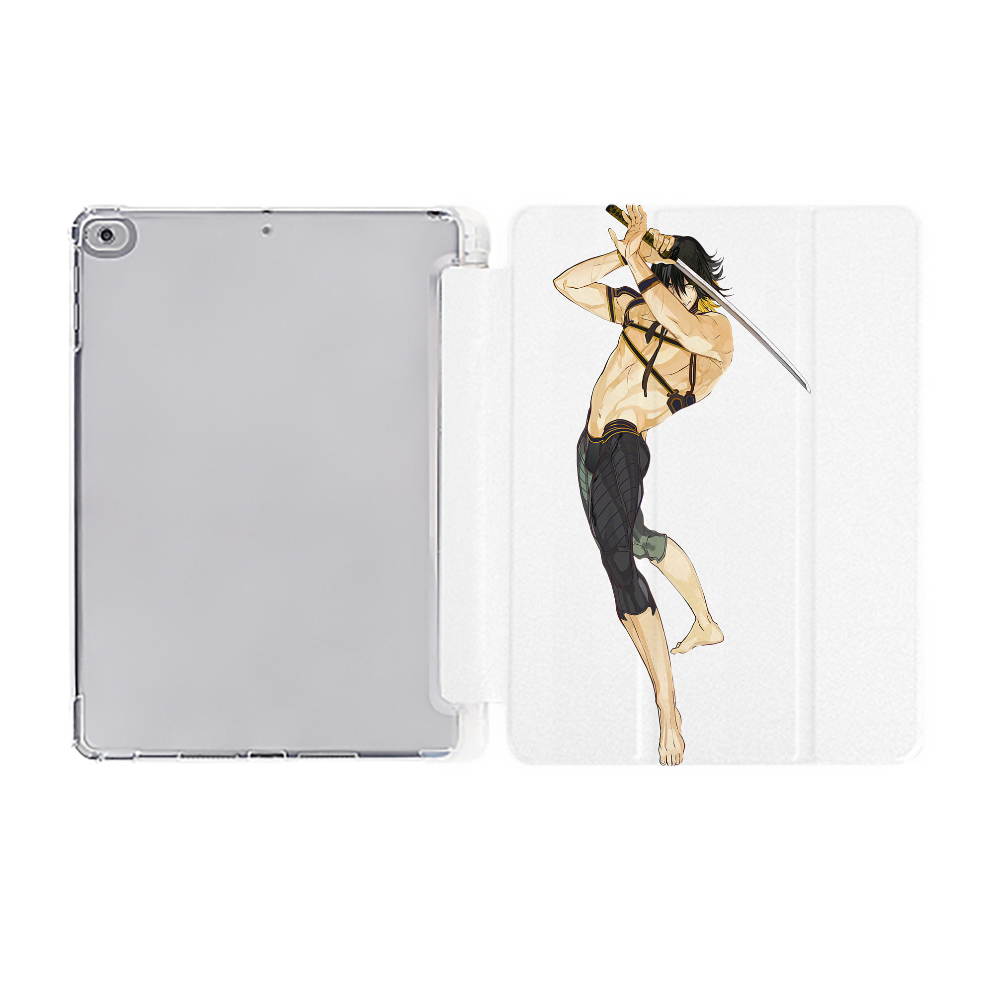 （画像用） 刀剣乱舞 Touken Ranbu IPad ケース ペン収納付き 三つ折りスタンド PUレザー×シリコン 対応機種9.5/10.5/10.9インチ